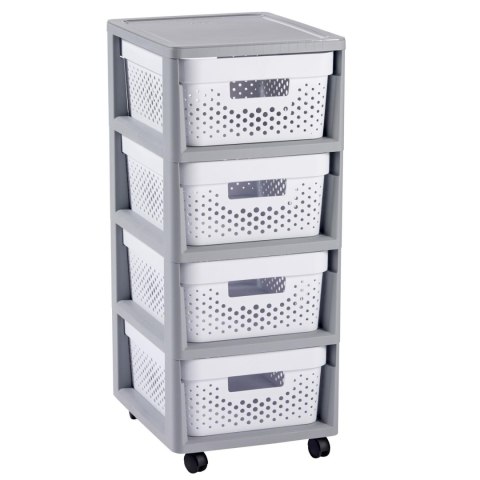 Regał ażurowy Curver 4x11L Infinity biały Regał ażurowy Curver 4x11L Infinity biały