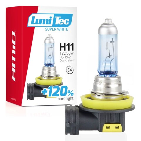 Żarówka halogenowa h11 12v 55w lumitec super white +120% amio-02139 Żarówka halogenowa h11 12v 55w lumitec super white +120% amio-02139