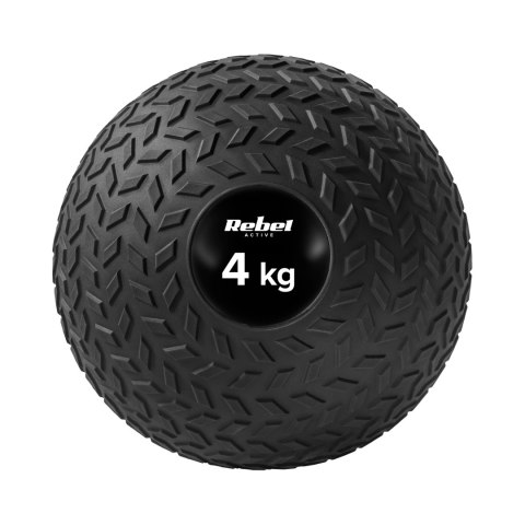 Mała piłka lekarska do ćwiczeń rehabilitacyjna Slam Ball 23cm 4kg, REBEL ACTIVE Mała piłka lekarska do ćwiczeń rehabilitacyjna Slam Ball 23cm 4kg, REBEL ACTIVE
