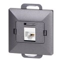 Gniazdo 1xRJ45 Cat5 Pearl, RJ45-5CAT/P1, antracyt
