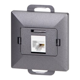 Gniazdo 1xRJ45 Cat5 Pearl, RJ45-5CAT/P1, antracyt