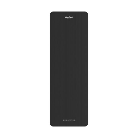 Mata gimnastyczna do ćwiczeń joga, pilates, fitness, 183x61cm, grubość 1cm, materiał NBR, czarna, REBEL ACTIVE Mata gimnastyczna do ćwiczeń joga, pilates, fitness, 183x61cm, grubość 1cm, materiał NBR, czarna, REBEL ACTIVE
