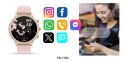 SMARTWATCH DAMSKI VELTORI VT310-1 ZŁOTA BRANSOLETA + RÓŻOWY PASEK SILIKONOWY