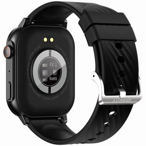 SMARTWATCH GRAVITY GT15-1 CZARNY PASEK SILIKONOWY + CZARNA BRANSOLETA SMARTWATCH GRAVITY GT15-1 CZARNY PASEK SILIKONOWY + CZARNA BRANSOLETA