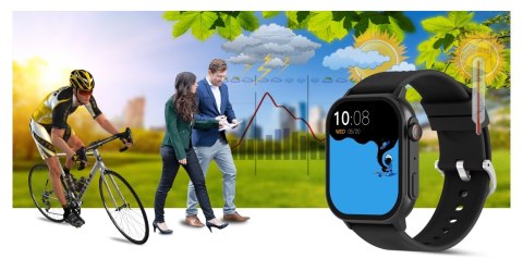 SMARTWATCH GRAVITY GT15-1 CZARNY PASEK SILIKONOWY + CZARNA BRANSOLETA SMARTWATCH GRAVITY GT15-1 CZARNY PASEK SILIKONOWY + CZARNA BRANSOLETA