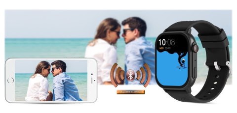 SMARTWATCH GRAVITY GT15-1 CZARNY PASEK SILIKONOWY + CZARNA BRANSOLETA SMARTWATCH GRAVITY GT15-1 CZARNY PASEK SILIKONOWY + CZARNA BRANSOLETA