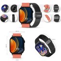 SMARTWATCH GRAVITY GT15-3 CZERWONY PASEK SILIKONOWY + CZARNA BRANSOLETA