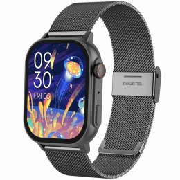 SMARTWATCH GRAVITY GT15-5 CZARNY PASEK SILIKONOWY + TYTANOWA BRANSOLETA