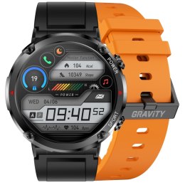 SMARTWATCH GRAVITY GT21-2 + POMARAŃCZOWY PASEK SILIKONOWY
