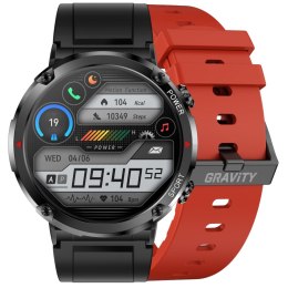 SMARTWATCH GRAVITY GT21-6 + CZERWONY PASEK SILIKONOWY