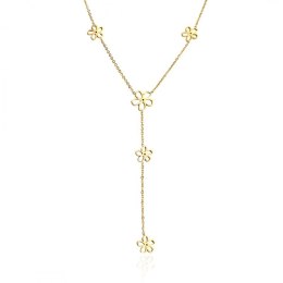 Naszyjnik stal szlachetna pozłacana 14k złotem, elegancki, zwisające NST2191