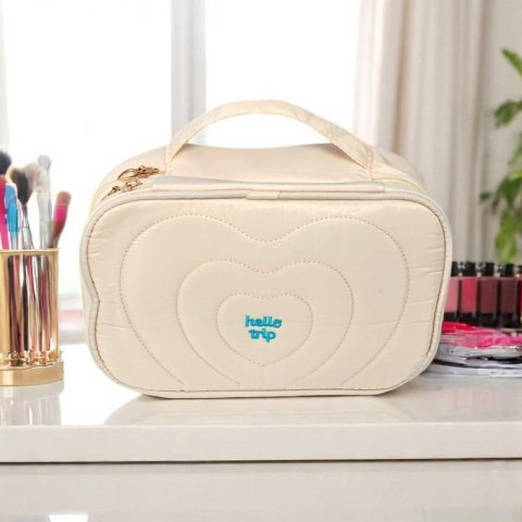 Kosmetyczka damska pikowana kuferek z rączką 24 x 10,5 x 15 cm KS132K