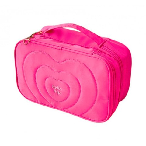 Kosmetyczka damska pikowana kuferek z rączką 24 x 10,5 x 15 cm KS132R