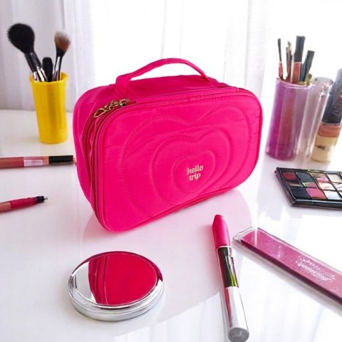 Kosmetyczka damska pikowana kuferek z rączką 24 x 10,5 x 15 cm KS132R