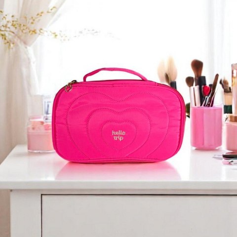 Kosmetyczka damska pikowana kuferek z rączką 24 x 10,5 x 15 cm KS132R