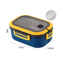 Śniadaniówka LUNCH BOX ze sztućcami 21 x 14,5 x 8cm granat PJM44GRAN