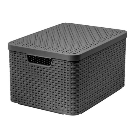 Koszyk z pokrywą Curver Rattan Style L szary Koszyk z pokrywą Curver Rattan Style L szary