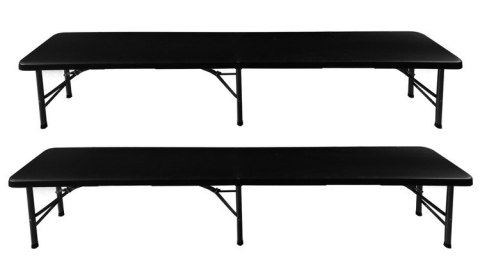 Stół ogrodowy składany 180cm + 2 ławki- czarny Stół ogrodowy składany 180cm + 2 ławki- czarny