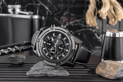 ZEGAREK MĘSKI SKMEI 9156SIBK + BOX ZEGAREK MĘSKI SKMEI 9156SIBK + BOX