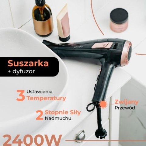 AD 2283 Suszarka ze zwijanym przewodem - 2400w + dyfuzor AD 2283 Suszarka ze zwijanym przewodem - 2400w + dyfuzor