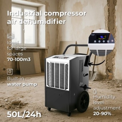 AD 7864 Osuszacz powietrza budowlany - przemysłowy - sprężarkowy 50l/24h AD 7864 Osuszacz powietrza budowlany - przemysłowy - sprężarkowy 50l/24h