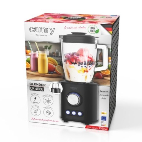 CR 4088 BLENDER KIELICHOWY - TYTANOWE OSTRZA - SZKLANY DZBANEK 1,5L CR 4088 BLENDER KIELICHOWY - TYTANOWE OSTRZA - SZKLANY DZBANEK 1,5L