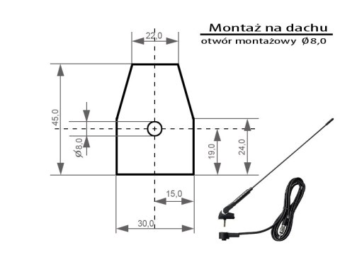 22-637# Antena blow fmd340 dachowa łamana 22-637# Antena blow fmd340 dachowa łamana