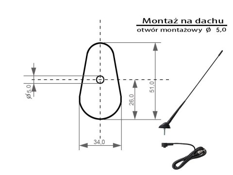 22-639# Antena blow fmd360 dachowa łamana 22-639# Antena blow fmd360 dachowa łamana