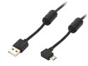 66-090# PRZYŁĄCZE USB A - MICRO B 1,0M KĄTOWE CZARNE GOLD BLISTER