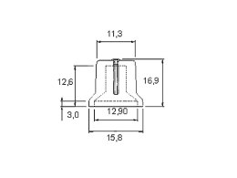 8690# GAŁKA  POTENCJOMETRU N-1 OŚ 6MM BIAŁA 16MM