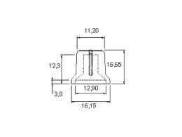 8698# Gałka potencjometru czarna n-2 wsk.czerw. 17.5mm