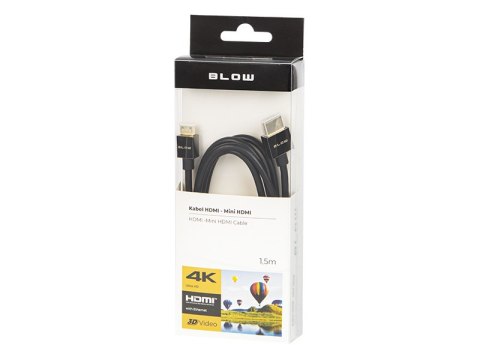 92-618# PRZYŁĄCZE HDMI-MINI HDMI SILVER 1,5M 92-618# PRZYŁĄCZE HDMI-MINI HDMI SILVER 1,5M