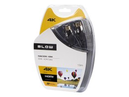 92-640# PRZYŁĄCZE HDMI-HDMI  PREMIUM 1.5M BLACK 4K 2.0