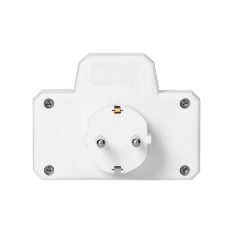 Rozgałęźnik 2x2P+Z (Schuko) z włącznikiem, biały Rozgałęźnik 2x2P+Z (Schuko) z włącznikiem, biały