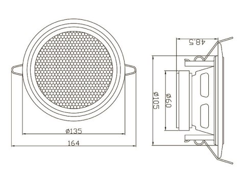 30-715# GŁOŚNIK SUFITOWY WS-135 100MM 15W/8OHM BIAŁY 30-715# GŁOŚNIK SUFITOWY WS-135 100MM 15W/8OHM BIAŁY
