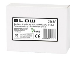 3666# ZASILACZ IM PULSOWY 12V/1000MA DC 2.1/5.5 (+) DO KAMER