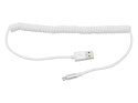 66-104# PRZYŁĄCZE USB A - MICRO B 1,5M S PIRALA SREBRNY BLISTER`