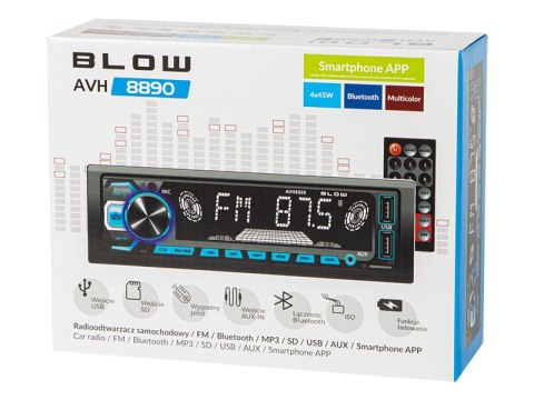 78-281# Radio blow avh-8890 rds app rgb mp3/usb/micro sd/bluetooth + mikrofon 78-281# Radio blow avh-8890 rds app rgb mp3/usb/micro sd/bluetooth + mikrofon
