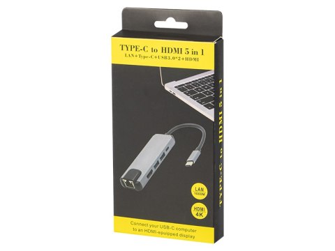 86-060# KARTA SIECIOWA USB-C HUB RJ45 + HDMI K-03 86-060# KARTA SIECIOWA USB-C HUB RJ45 + HDMI K-03