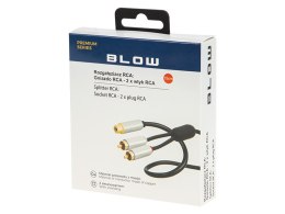 91-231# ROZGAŁĘŹNIK RCA:GNIAZDO-2WTYK METAL Z  PRZEWODEM 15CM