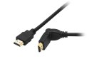 92-653# PRZYŁĄCZE HDMI-HDMI BLACK KĄTOWE 3M SKRĘCANE