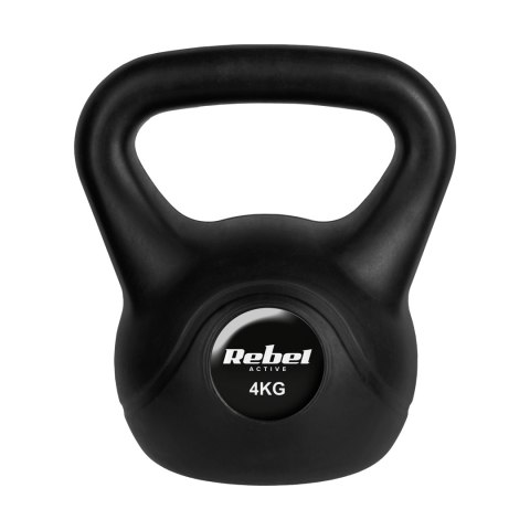 Kettlebell bitumiczny 4 kg REBEL ACTIVE Kettlebell bitumiczny 4 kg REBEL ACTIVE