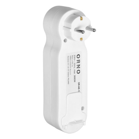 Rozgałęźnik 3x2P+Z (Schuko) z włącznikiem i wtyczką górną, biały Rozgałęźnik 3x2P+Z (Schuko) z włącznikiem i wtyczką górną, biały