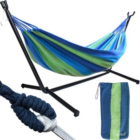 Hamak ogrodowy 200x150cm ze stelażem Hamak ogrodowy 200x150cm ze stelażem