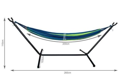 Hamak ogrodowy 200x150cm ze stelażem Hamak ogrodowy 200x150cm ze stelażem