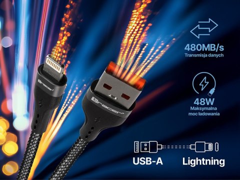 KABEL TRACER USB A - LIGHTNING 1M BK KABEL TRACER USB A - LIGHTNING 1M BK