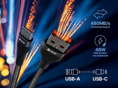 Kabel TRACER USB A - Typ C 1m BK Kabel TRACER USB A - Typ C 1m BK