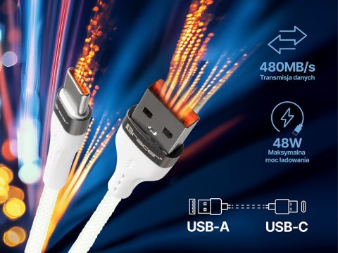 Kabel TRACER USB A - Typ C 1m WH Kabel TRACER USB A - Typ C 1m WH