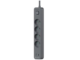 LISTWA ZASILAJĄCA ANTY PRZE PIĘCIOWA TRACER POWER LINE+ MOBILE READY 1.5 M (4 GNIAZDA + 1x USB A+ 1x TY PE C, PD18W)