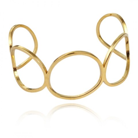 Bransoletka na rękę stal chirurgiczna pozłacana 14k złotem, regulowana BST1529